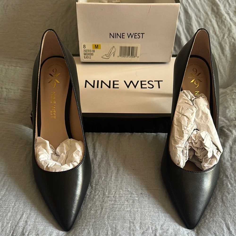 Nine West Black Heels with Metallic Accent